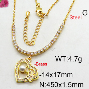 Fashion Brass Necklace  F6N402737bhia-J22