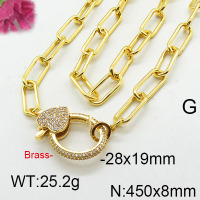 Fashion Brass Necklace  F6N402746vila-J40