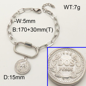 SS Bracelet  3B2001530bhbl-908