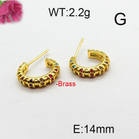 Fashion Brass Earrings  F6E402810ablb-L024