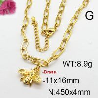 Fashion Brass Necklace  F6N402858ablb-L024