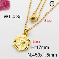 Fashion Brass Necklace  F6N200076aaji-J120