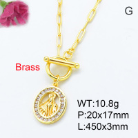Fashion Brass Necklace  F3N402820vhha-J22