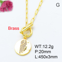Fashion Brass Necklace  F3N402872vhha-J22