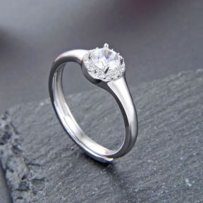925 Silver Ring Size:  W:2.4mm, Stone4.7mm Weight: 1.9g  JR0001biih-M112  YJBJ002755