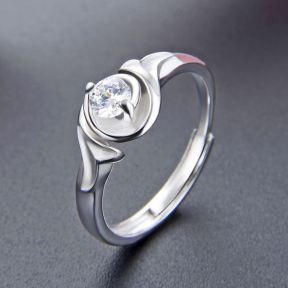 925 Silver Ring Size:  W:2.4mm, Stone4.7mm Weight: 2.8g  JR0002ainl-M112  YJBJ002757