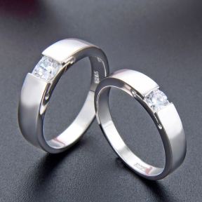 925 Silver Ring Size:  W：4.3mm,  Stone：3.5mm W：3.7mm, Stone：3.0mm Weight: man 3.3g  woman 2.5g  JR0008alal-M112  YJBJ002776