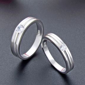 925 Silver Ring Size:  W：4.5mm, Stone：3.5mm W：3.5mm,   Stone：3.0mm Weight: man 3.1g  woman 2.7g  JR0009akpi-M112  YJBJ002778