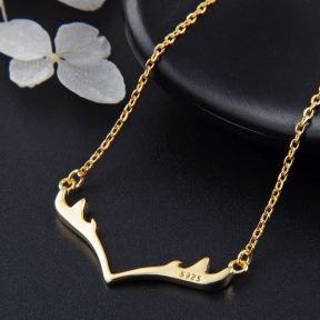 925 Silver Necklaces Size:  p:15*30MM   N:400+50MM Weight: 3.2g  JR0039ainl-M112  YJCX004290