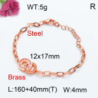 Fashion Brass Bracelet  F3B403594vbpb-J45