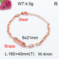 Fashion Brass Bracelet  F3B403633vbpb-J45