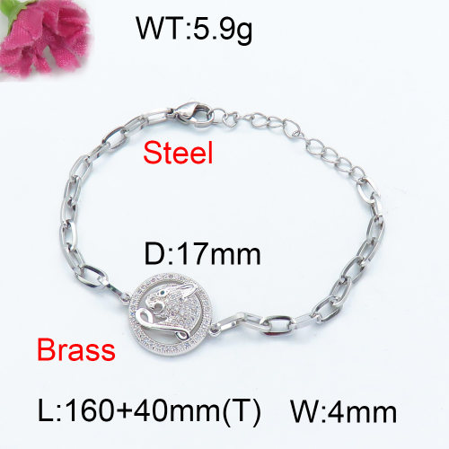 Fashion Brass Bracelet  F3B403655abol-J45