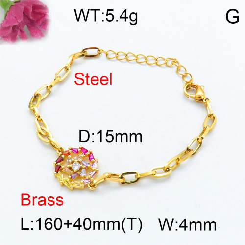 Fashion Brass Bracelet  F3B403659vbpb-J45
