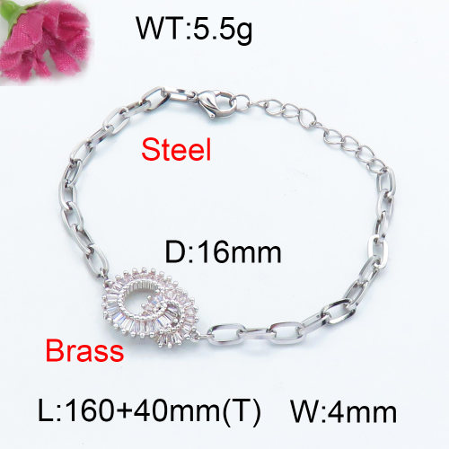 Fashion Brass Bracelet  F3B403721abol-J45