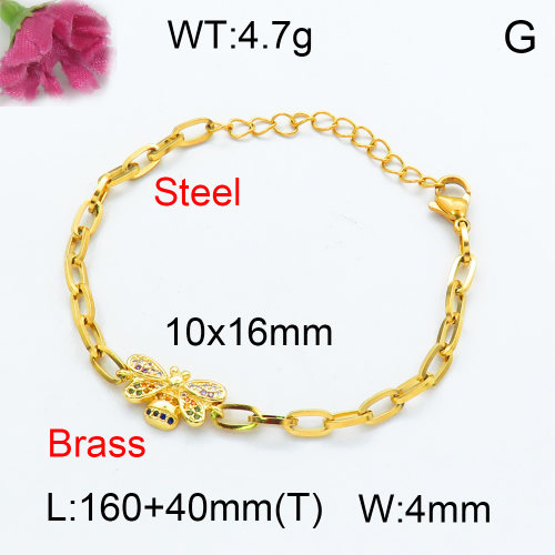 Fashion Brass Bracelet  F3B403737vbpb-J45