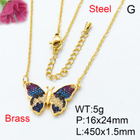 Fashion Brass Necklace  F3N402919vhov-J40