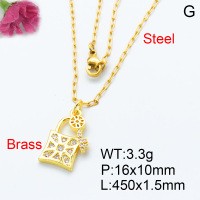 Fashion Brass Necklace  F3N402923avja-L024