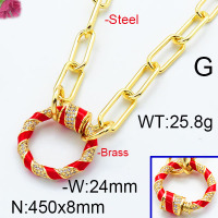 Fashion Brass Necklace  F6N300117bika-J40