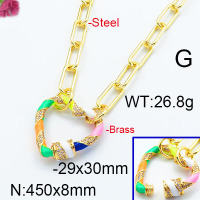 Fashion Brass Necklace  F6N300122bika-J40
