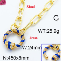 Fashion Brass Necklace  F6N300123bika-J40