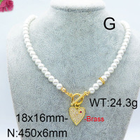 Fashion Brass Necklace  F6N402937aija-J40