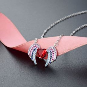 925 Silver Necklace Weight: 3.3g Size: N:405+45mm, P:18.9X14.5mm Stone5.5*6mm JR0065akhp-M112 YJCX004816