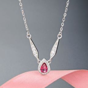 925 Silver Necklace Weight: 3g Size: P:7.3X9.5mm, N:430+50mm JR0069ajml-M112 YJCX004831