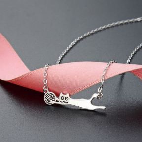 925 Silver Necklace Weight: 2.4g Size: P:25.4X7.1mm N:415+50mm JR0081ajvb-M112 YJCX004846