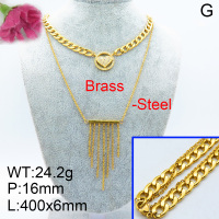 Fashion Brass Necklace  F3N402934vhnv-J121