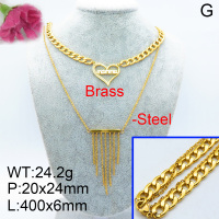 Fashion Brass Necklace  F3N402935vhnv-J121