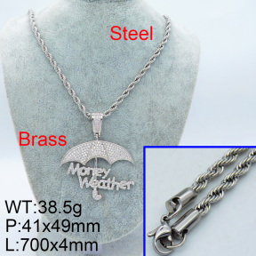 Fashion Brass Necklace  F3N4002946ajhl-905