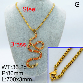 Fashion Brass Necklace  F3N4002947akmj-905