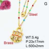 Fashion Brass Necklace  F3N402960vhov-J48