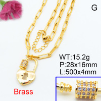 Fashion Brass Necklace  F3N402968vhnv-J48