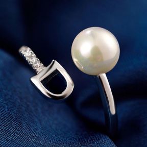 925 Silver Ring Weigth: 1.7g Size: W：2mm，shell pearl：7mm JR0162vhmm-M112 YJCJ004098