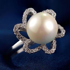 925 Silver Ring Weigth: 3.7g Size: W：2mm，shell pearl：10mm JR0165bjja-M112 YJCJ004101