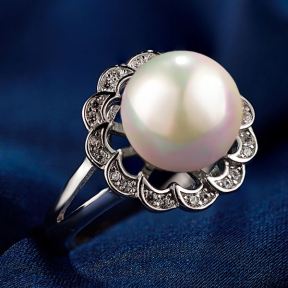 925 Silver Ring Weight: 3.7g Size: W：2mm,shell pearl：10mm  JR0166ajjh-M112 YJCJ004102