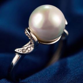 925 Silver Ring Weigth: 3.1g Size: W：2mm，shell pearl：10mm JR0167aink-M112 YJCJ004103