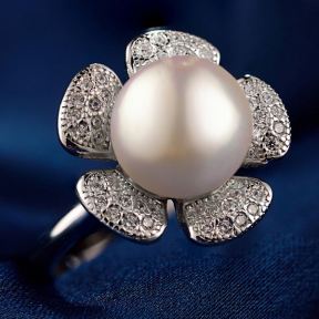 925 Silver Ring Weight: 2.9g Size: W：2mm,shell pearl：8mm  JR0170ajaj-M112 YJCJ004106