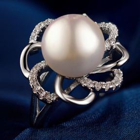 925 Silver Ring Weight: 3.6g Size: W：3mm,shell pearl：10mm  JR0171ajio-M112 YJCJ004107