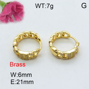 Fashion Brass Earrings  F3E401940vhmv-J40