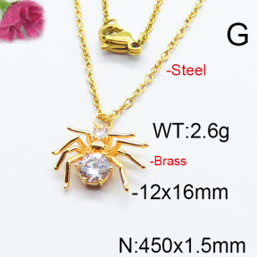 Fashion Brass Necklace  F6N402973bbmi-J116