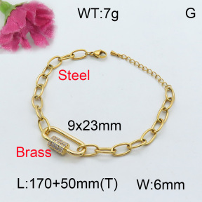 Fashion Brass Bracelet  F3B403807bvpl-J37