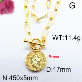 Fashion Brass Necklace F6N200166bhia-J40