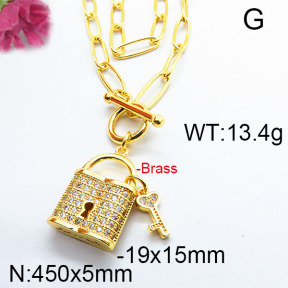 Fashion Brass Necklace F6N402975vhmv-J40