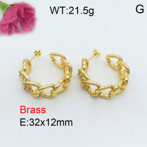Fashion Brass Earrings  F3E401953vhov-J40