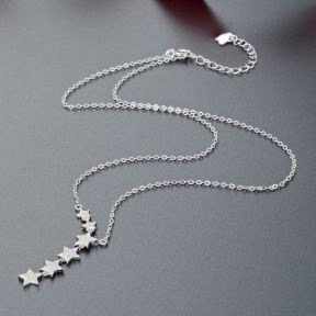 925 Silver Necklace Weight:  2.8g Size: P:6.8*40.5mm L:410+30mm JN0204ajna-M112 YJBX004020