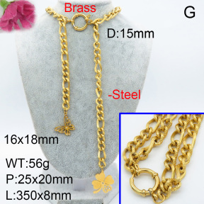 Fashion Brass Necklace  F3N402969bihl-908