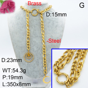 Fashion Brass Necklace  F3N402971aiil-908