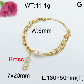 Fashion Brass Bracelet  F3B403809abol-J05
